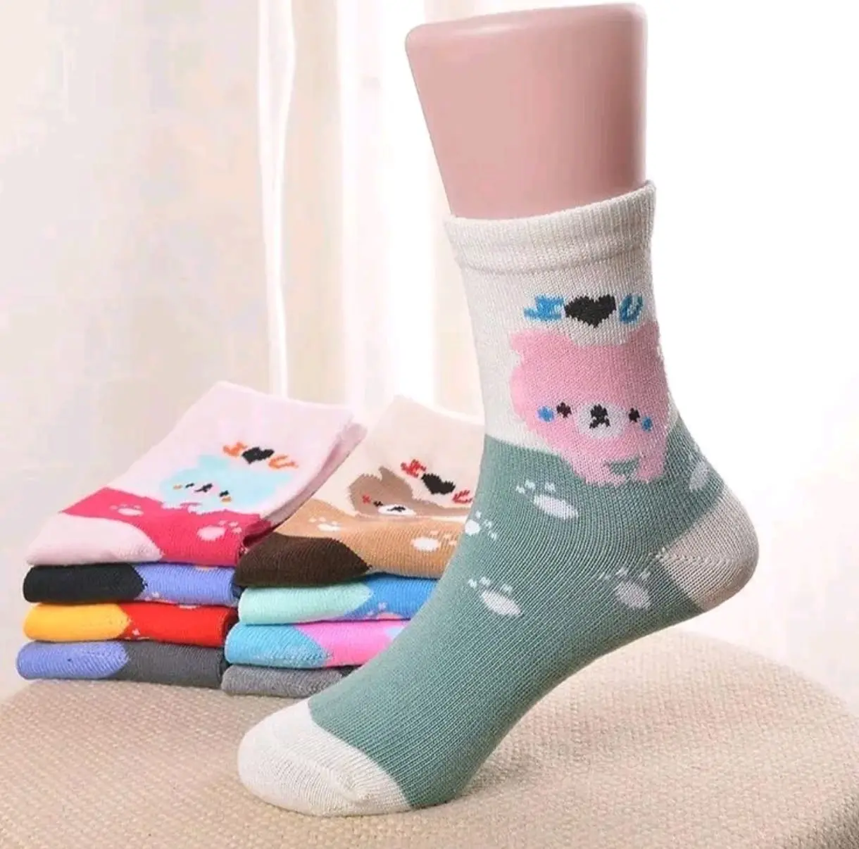 Fashion Sock 12 Pasang Kaos Kaki Anak Motif Karakter Terbaru untuk TK/Paud dan SD Usia 8-12 Tahun Bahan Cotton Spandex Nyaman dan Tahan Lama