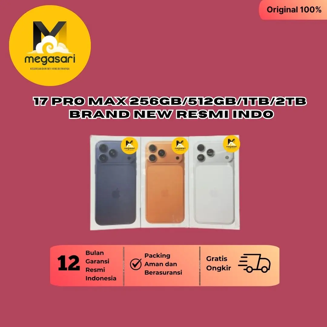 (MS x rbs.gadget) iPhone 17 Pro Max 256GB 512GB New Garansi Resmi Indo 1 tahun