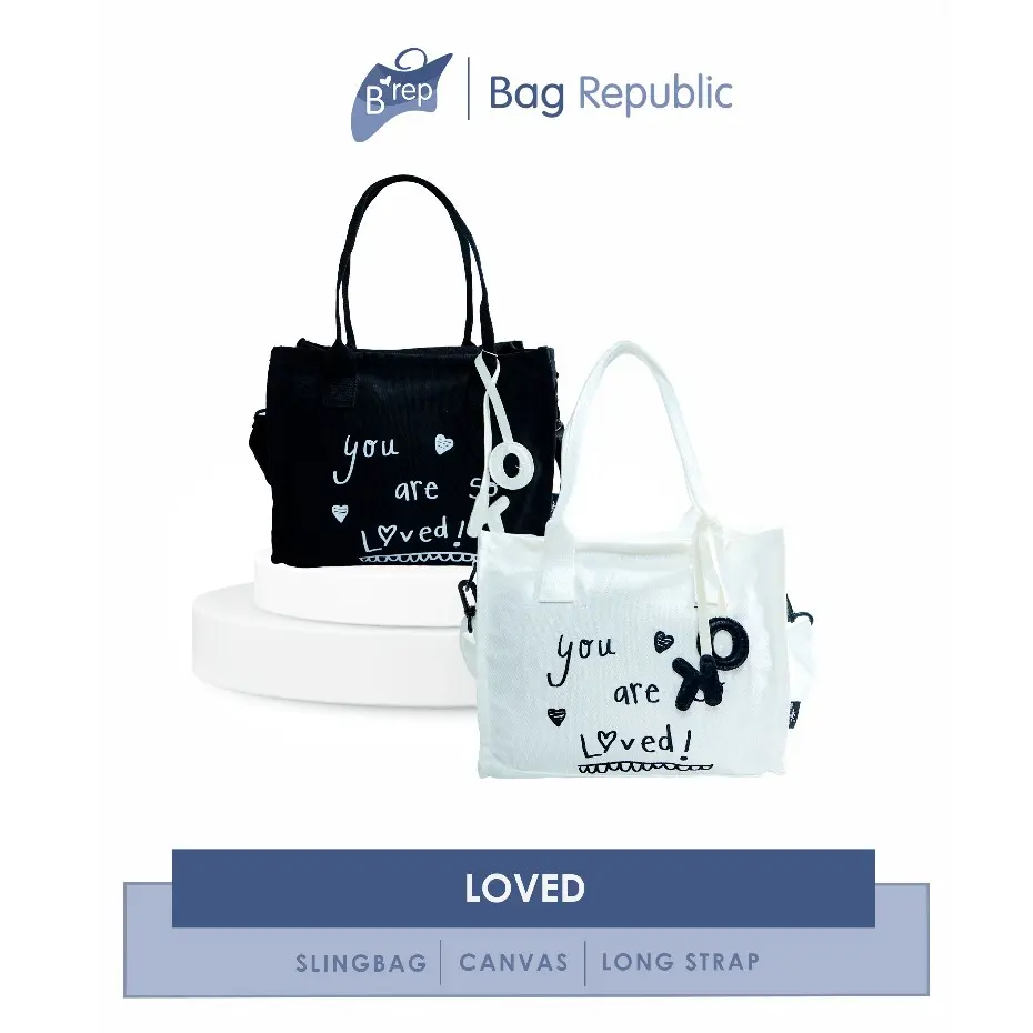 BAG REPUBLIC Printed Canvas Totebag Medium With Zipper - Tas Belanja Dengan Resleting - NTT0114
