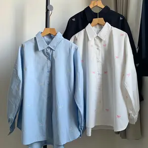 House of Cesya | Ziva Shirt | Kemeja Katun Poplin Bordir Pita