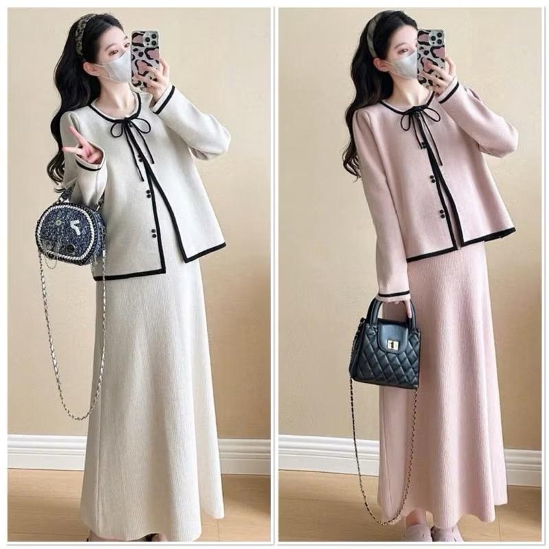  Sét váy bầu thu đông thiết kế 2 dây kèm áo cadigan siêu xinh cho các mẹ bầu B369- Thời Trang 