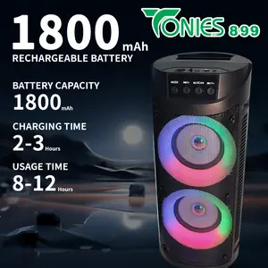 TONIES-899 Speaker Bluetooth karaoke Free microphone Speakers wireless LED super bass