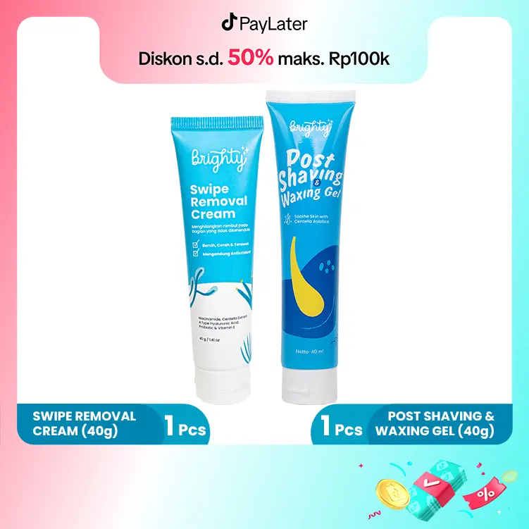 Brighty Swipe Removal Cream X Post Shaving & Waxing Gel Ketiak 7