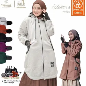 Jaket Wanita Muslimah - Hijacket Elektra Original For Hijaber | Jaket Syari Panjang Wanita | Hot Item