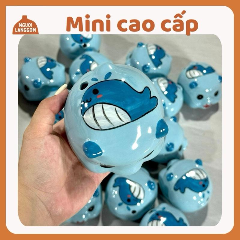   lỗ tròn  Heo mini đựng tiền tiết kiệm Ống Tiết Kiệm Đựng Tiền decor- Mini cao cấp - Bát Tràng 