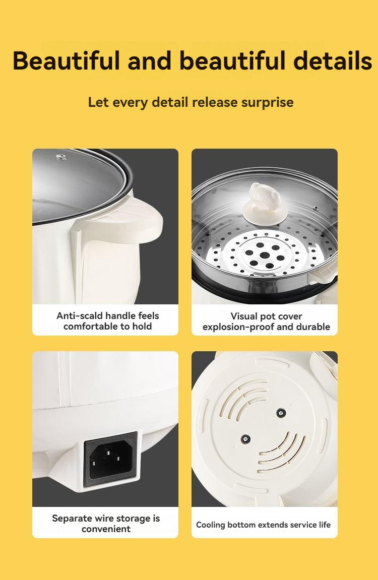 Product Introduction of Electric cooker, household electric hot pot, all-in-one electric hot pot, multi-function electric cooker, electric frying pan, student dormitory, electric steamer 13
