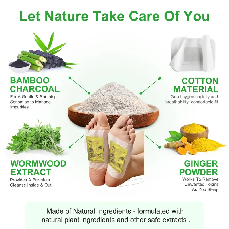 [Buy 2 Give 1]Natural ingredient deep cleansing foot patch: body purification experience during sleep "relieves fatigue and promotes deep 2