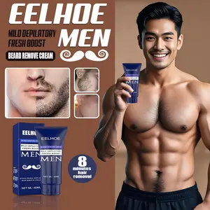 EELHOE Krim Penghilang Bulu pria Permanen Hair Removal Cream Brewok Perontok bulu Cepat Aman Tanpa Efek Samping Hair Removal Cream 60ml Jenggot Wax