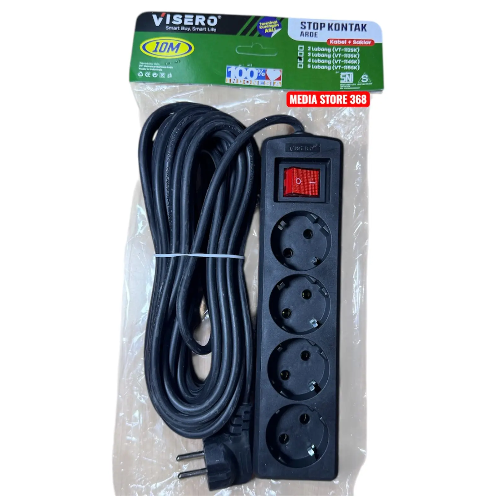 4 LUBANG KABEL 10M HITAM