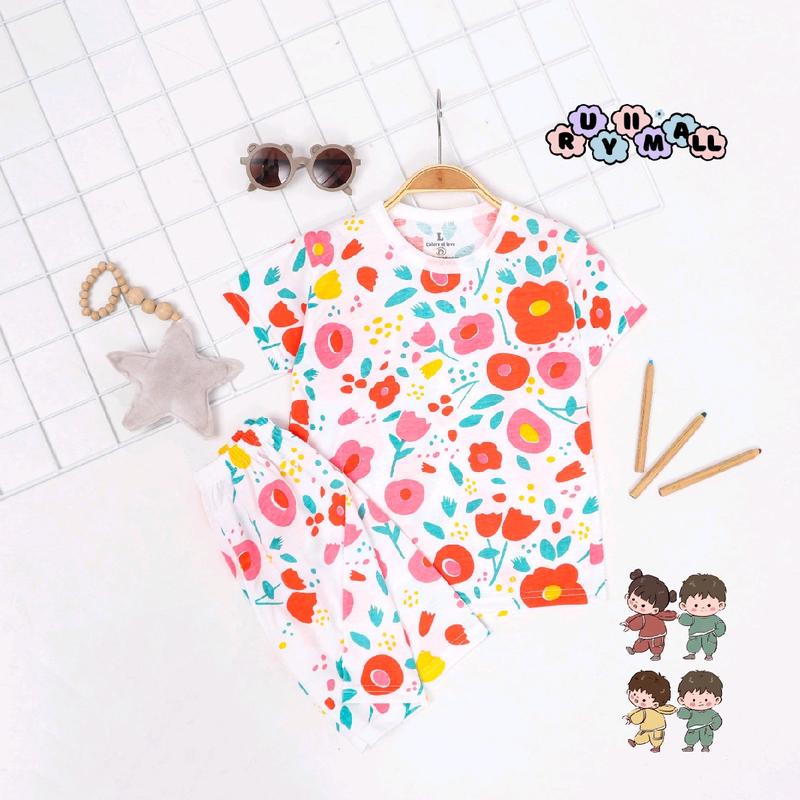 RuyiiMall Setelan Anak Celana Pendek Lengan Pendek 1-5th |  SETELAN PENDEK ANAK / PAKAIAN ANAK LAKI LAKI / SETELAN ANAK 8