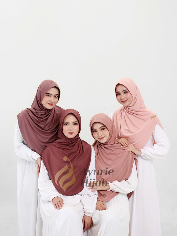 AYURIE - Mala Instan Hijab Ped Syar'i Jersey Premium Oval Simpel langsung Slup Kerudung Nyaman Adem Anti Ribet Mulsim Khimar Sporty 2