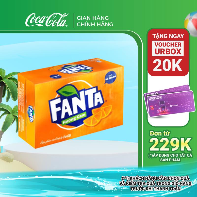Thùng 24 Lon Nước Ngọt Có Gas Fanta Vị Cam 235ml/Lon Sale 25.5 Coca-Cola Beverages VN 1