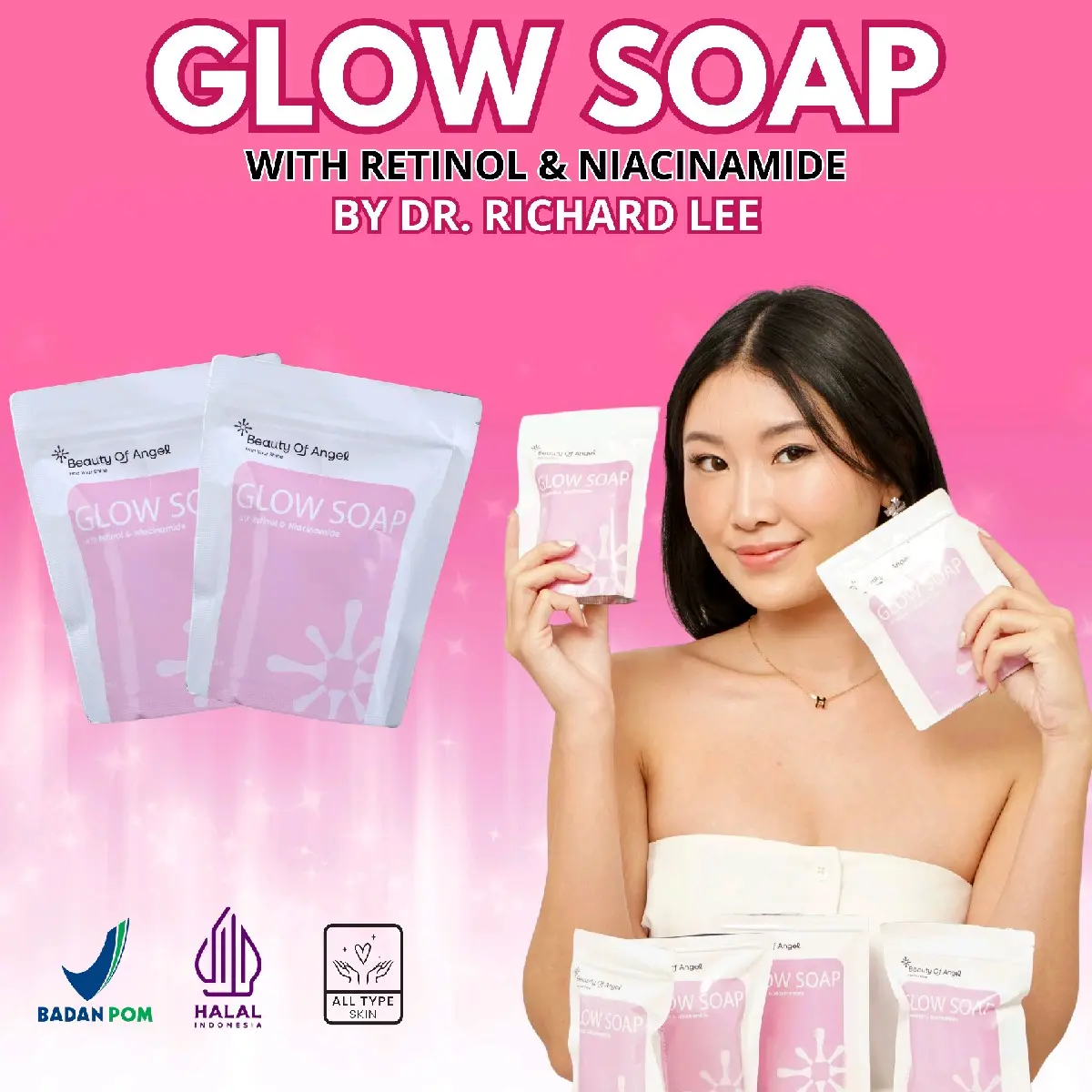 [BISA COD] Beauty of Angel Glow soap 40 GR sabun pencerah wajah dan badan untuk memudarkan flek hitam kerutan jerawat dan mencegah penuaan dini BPOM Perawatan Tubuh Membersihkan Mencerahkan Memutihkan Niacinamide Wangi
