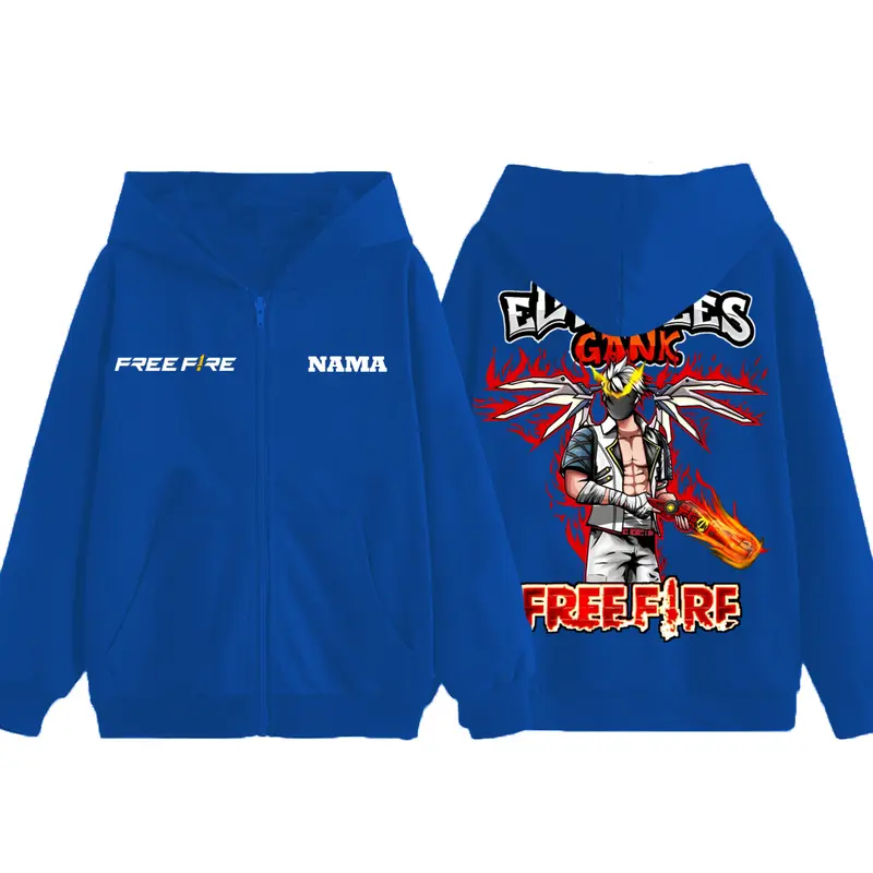 Jaket Zipper Free fireee FF freefire Anak laki laki 4-12 Tahun lucu - Hoodie epep cowok bahan tebal  Fashion kid 3
