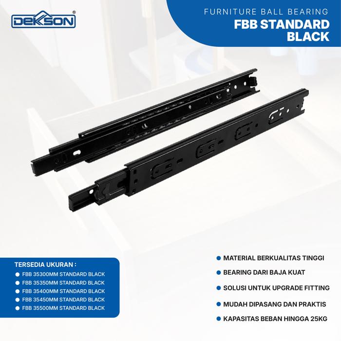 Gambar DEKKSON Furniture Ball Bearing Rel Laci Dorong FBB DT35 Standard - 35300MM dari Dekkson Official Shop Kota Administrasi Jakarta Barat Tokopedia
