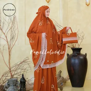 Fanellabordir Mukena Dewasa 2in1 Bahan Katun Rayon Twill Premium Motif Bordir Premium