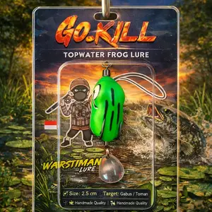 GO-KILL WARSTIMAN LURE Topwater Frog Lure Ukuran 2.5 cm Target Gabus Toman Kualitas tinggi