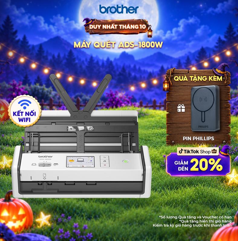 Máy scan màu hai mặt cá nhân Brother ADS-1800W