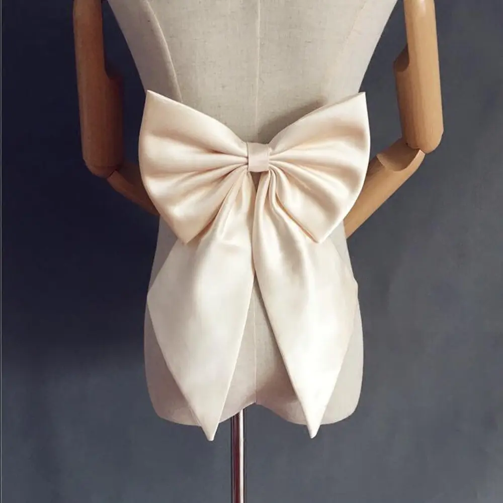 Detachable Satin Bow Women Child Wedding Dress Knots Removable Prom Dresses Satin Bow