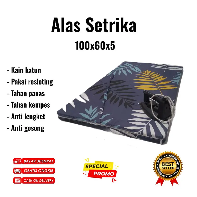 Alas Setrika Busa Jumbo Portable Uk 100x60x5 Alas Gosok Anti Lengket Tahan Panas Busa Padat Terdapat tali untuk mengikat gulungan Gantungan 7