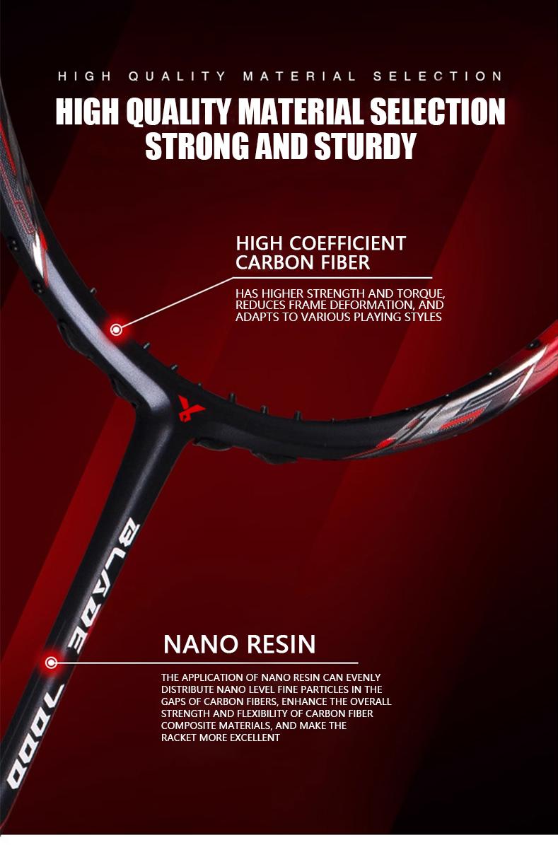 ORBITAL BLADE RAKET BADMINTON FULL CARBON MAX:35LBS 4U (82±2g) Tipe Menyerang Balance 295±3MM