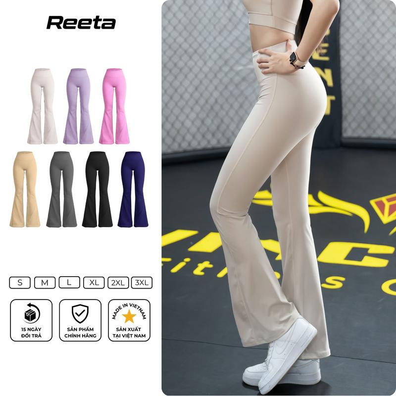 Quần legging nữ ống loe Reeta cạp cao nâng mông tôn dáng tập gym yoga pilates chất vải mềm mịn,co giãn,thoáng khí-A3012