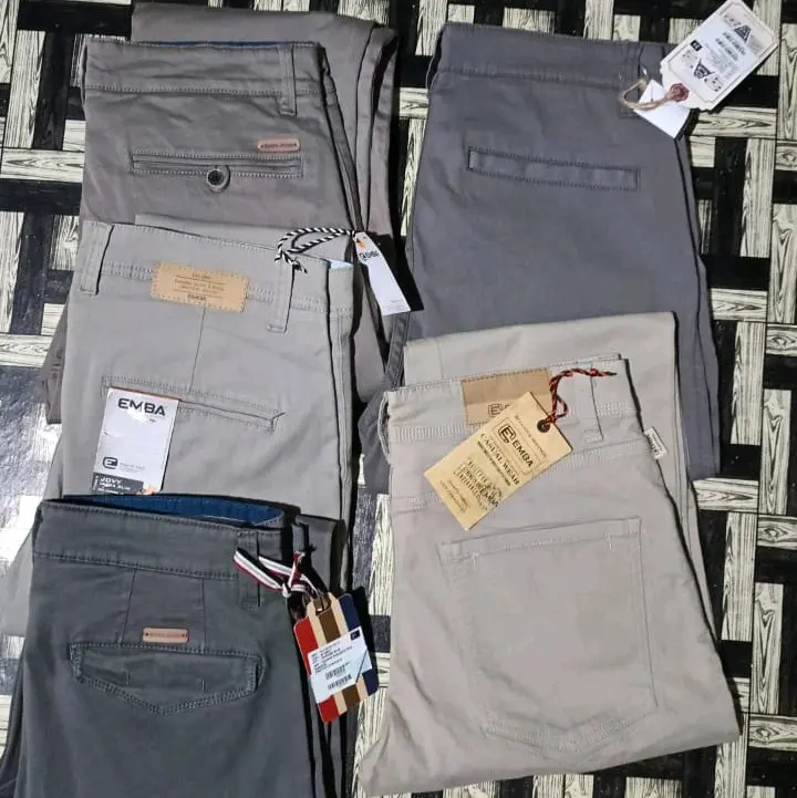 Celana panjang Chinos Pria Nyaman Slimfit Stretch Katun Kerja