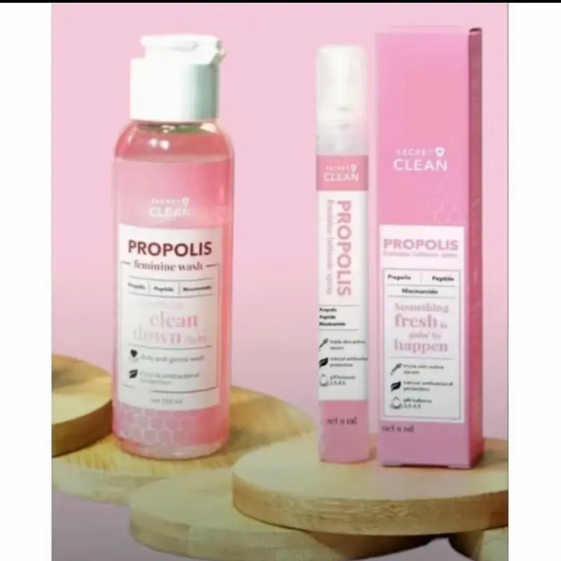 (Paket 2in1) screet clean propolis wash dan spray 4