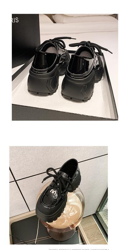 Product Introduction of Women's Platform leather shoes, French British style, autumn and winter, platform increase height, velvet, versatile fashion, high heel pumps 22