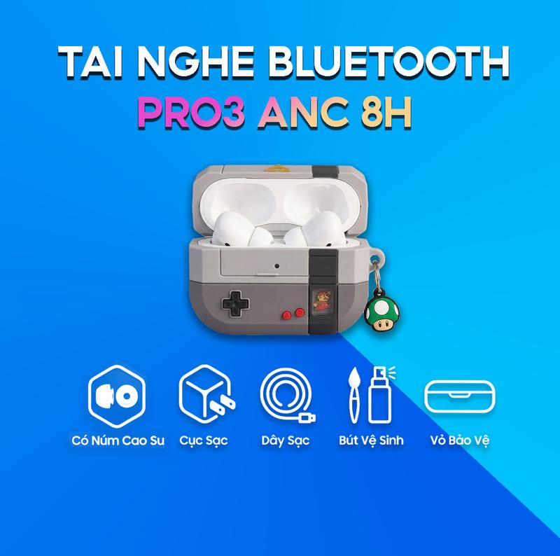 Tai nghe Bluetooth Pro3, Pin 8H, Bass Mạnh,  Đầy đủ tính năng, Nhét Tai, Nghe Nhạc, Earphone pro3 tai  nghe tai  nghe
