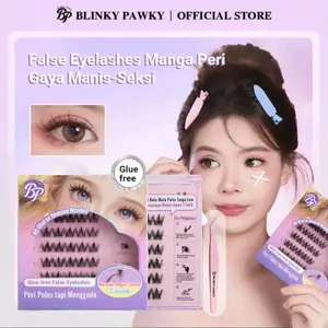 [live] BLINKY PAWKY Bulumata Tanpa Lem 30 Kluster,Curl C,Iritasi tanpa lem,Tidak merusak bulu mata asli,Panjang 10-12mm,Extension eyelash,Glue-free False Eyelashes,Anti-keringat & anti-air