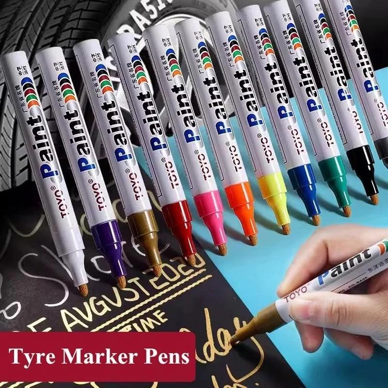 【MOTEX 10 gốc Bút sơn lốp xe màu trắng - Không thấm nước chống phai vẽ kim loại DIY graffiti trang trí album