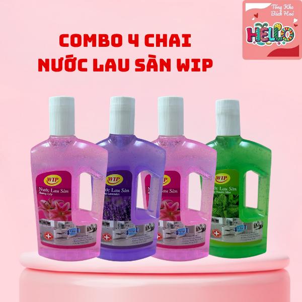 Combo 4 Chai WIP NƯỚC LAU SÀN 1kG/Chai- Công Thức Một Lần Lau Giúp Diệt Khuẩn,…