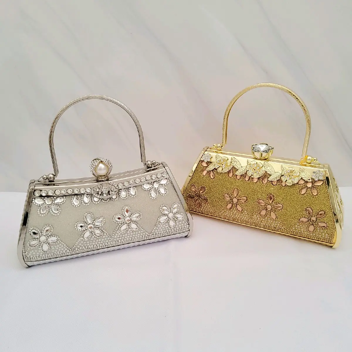 FARNELL - Model Terbaru! Tas Pesta Wanita Diamond Clutch Glitter Mutiara Rhinestones Cantik Mewah 2909