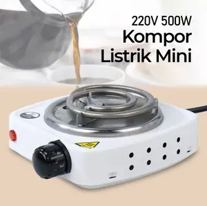 WY 03B Kompor pemanas listrik 500W mini Kopi Teh EU Plug Silver