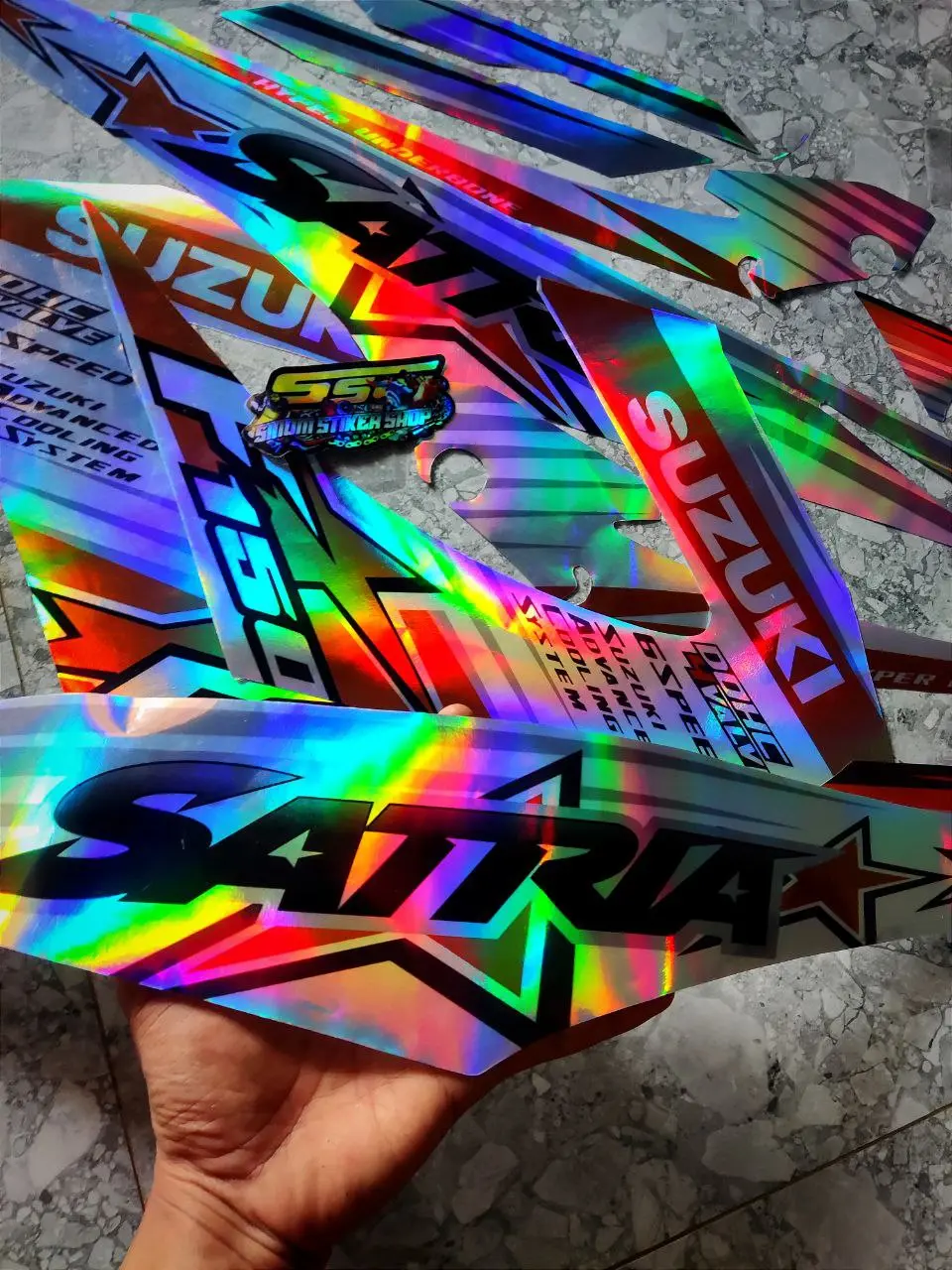 Stiker Striping Standar Hologram Satria F150 2014 List Motor Satria Facelift Bintang