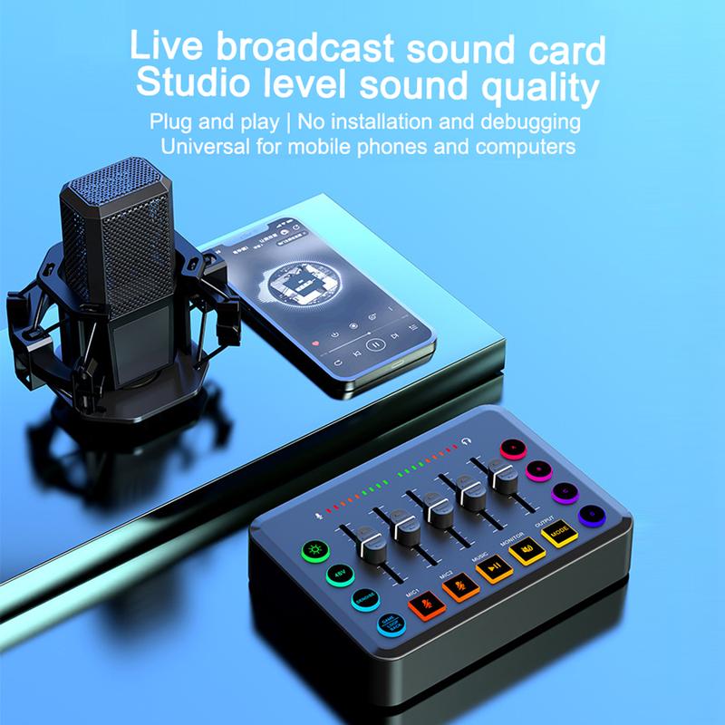 Product Introduction of F9 Live Podcast Equipment Bundle, Live Sound Card Broadcast Device Microphone Audio Set, Computers Phones Wireless BT Connection for Streaming/Live Broadcast/Recording 17