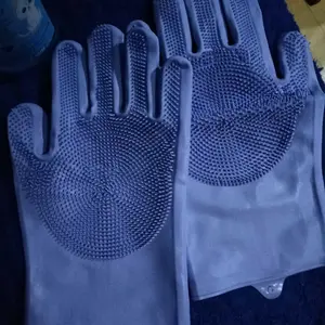 Sarung Tangan Mandi Anjing Kucing Bahan Silikon Karet Sisir Kucing Pijat Grooming Hewan Peliharaan Aerizoo