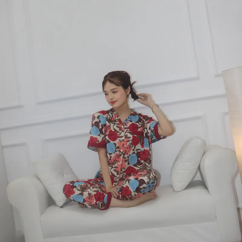 Nardita Sleepwear AULIA SET PIYAMA WANITA PAJAMAS SETELAN BAJU TIDUR RAYON PREMIUM natal one set piyama rayon 7