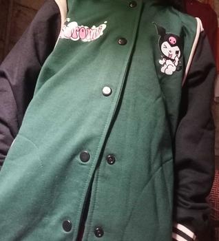 Product Review of Jaket Anak Perempuan KUROMI Varsity Model dengan Kancing Pengencang, Cocok untuk Musim Semua - 2-12 Tahun - Fashion, Pakaian from E**i S**7 0