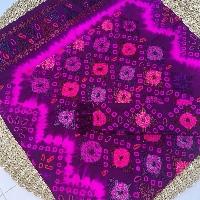 Kamen Sutra Jumputan Tumpal Bordir set Selendang Motif Cakra Original Kalianget Sgr