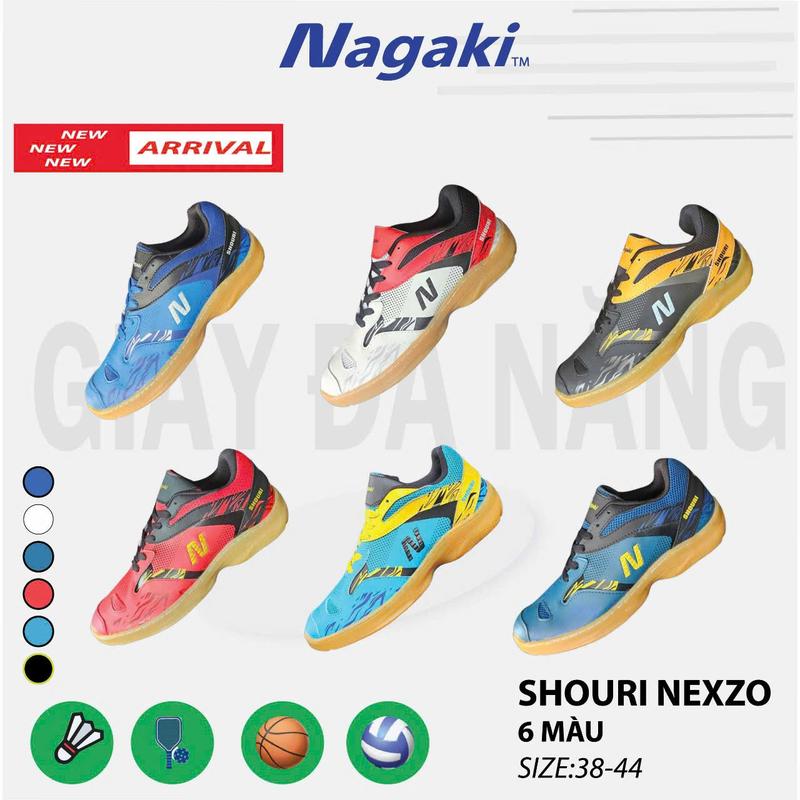 tặng bó gối Giày cày sân bê tông Nagaki Nexzo chuyên cầu lông pickeball bóng chuyền- đã khâu full đế bền và đẹp