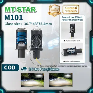 [COD] MT-STAR Lampu Projector H4 M101 BILED PROJECTOR Cahaya Terang Berkualitas Tinggi Bisa Untuk Mobil/Motor Car Soket H4 Kipas Pendingin Blue Lens Power 33-55 Watt Garansi 1 Tahun