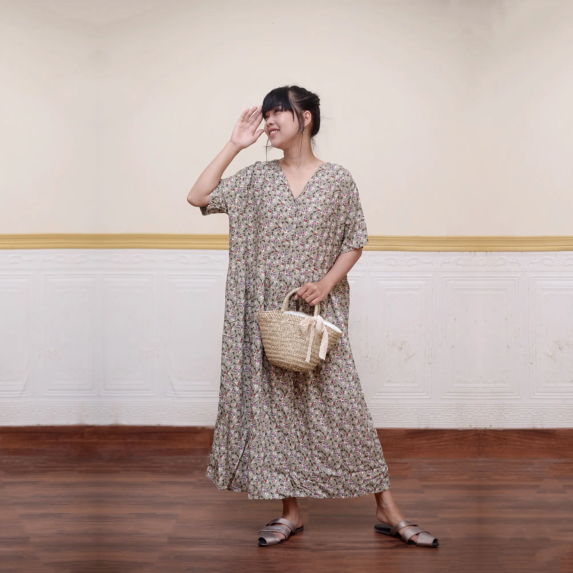 Dress Daster Jumbo Big Size LD 120 LD 130 LD 140 Cocok Untuk Busui Bumil Freindly Panjang Rayon Wanita Fit Kancing vyna by elmemor