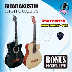 GITAR AKUSTIK PEMULA Kayu Plastik