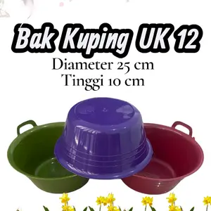 ISI 12 PCS Bak Kuping UK 12 Plastik Ramah Lingkungan Diameter 25 cm Tinggi 10 cm Anti Pecah BAK GAGANG MURAH BAK BERKATAN Baskom Ideal untuk Hajatan dan Berkatan