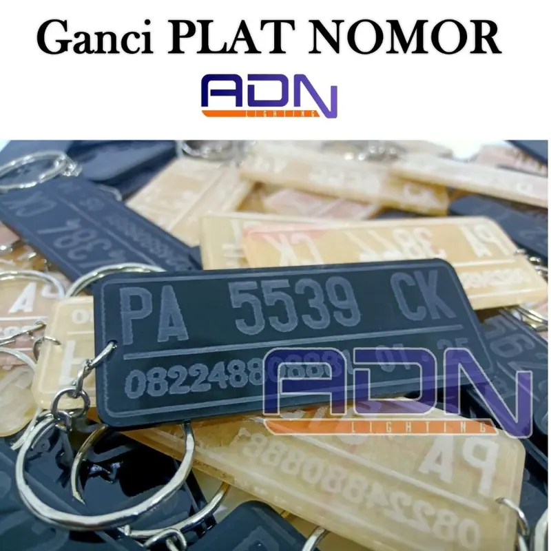 Ganci model angka NOMOR akrilik grafir MOTOR MOBIL CUSTOM 2