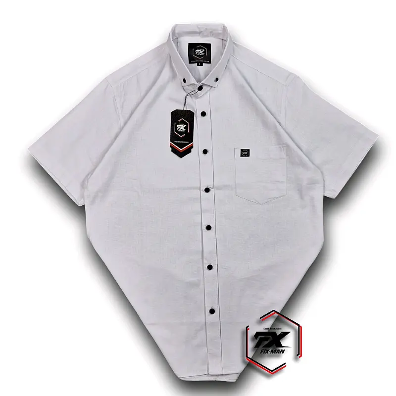 Hem Kemeja Polos Pria Lengan Pendek Premium  Bahan Katun Sigaret Tebal Dan Tidak Nerawang Ready Ukuran M sampai XXXL Baju 4