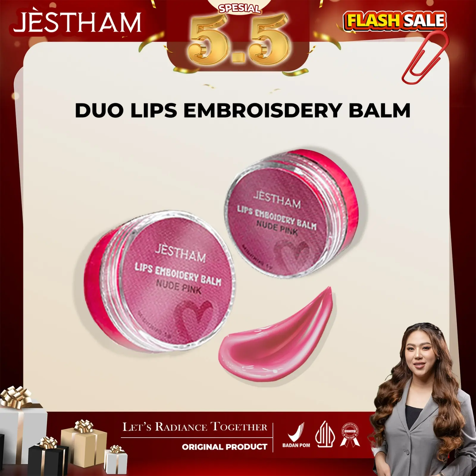 Jestham Duo Lips Embroisdery Balm