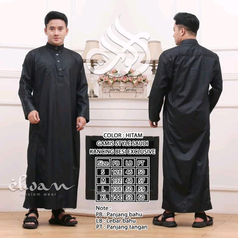 BUSANA MUSLIM GAMIS / JUBAH PRIA JAHITAN SAUDI PUTIH,HITAM, BIRU MUDA, NAVY, TOSCA, HIJAU TUA,KUNYIT, OLIVE, ARMY, MARON, SAGE, ABU TUA, SILVER, COKSU, GAMIS MADINAH, MADAD, JAMAL, THOBA, ADAM, ASTRO SIZE S,M,L,XL 8